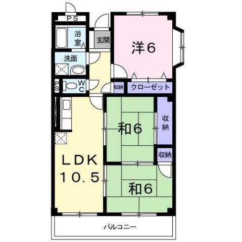 ニューサンライズ(3LDK/2階)の間取り写真