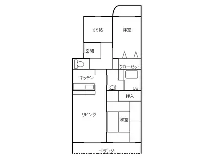 アグリーン長田(2LDK/3階)の間取り写真