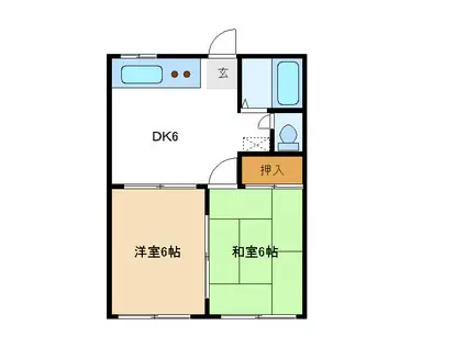 サンセリテくらなみA(2DK/1階)の間取り写真