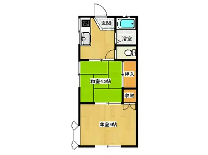 サンハイツ上里(2K/2階)の間取り写真