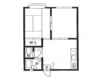 ハウス大里A(2DK/1階)の間取り写真