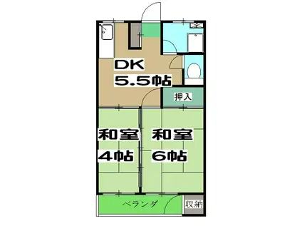 藤岡マンション(2DK/3階)の間取り写真