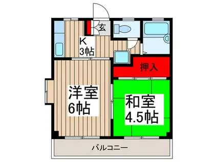 シャンペイトルさとう(2K/3階)の間取り写真