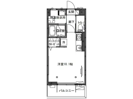 DIVERSITA柳原B(1K/1階)の間取り写真