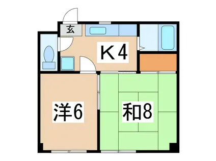 上町マンション(2K/3階)の間取り写真