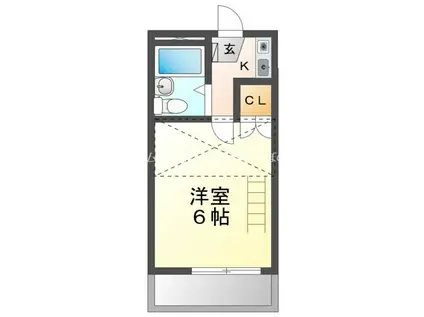 ユトリロ南栄(1K/2階)の間取り写真