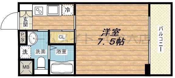 GRAVIS城東中央(1K/3階)の間取り写真