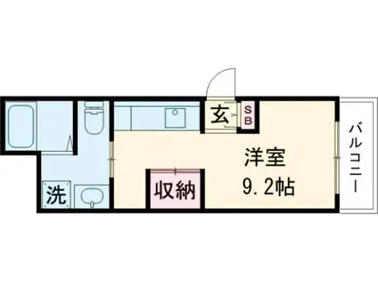 CHOU CHOU MAKINOHONMACHI(ワンルーム/2階)の間取り写真