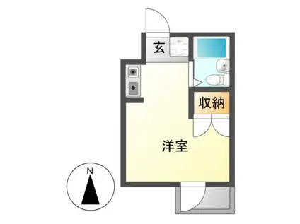 T.Iマンション(1K/4階)の間取り写真