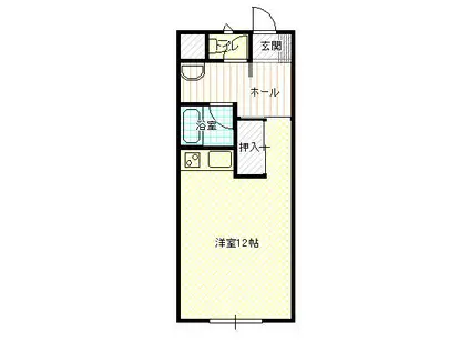 ヴィレッジフィールド1号館(ワンルーム/1階)の間取り写真
