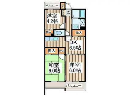 岩澤マンション(3DK/3階)の間取り写真