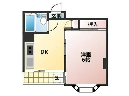 サンマンション後藤(1DK/2階)の間取り写真