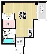 メゾン槻木(ワンルーム/1階)の間取り写真