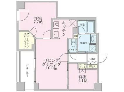 MIYAMAE SEIKEN RESIDENCEII(2LDK/7階)の間取り写真