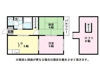 レストハイツB棟(2DK/2階)の間取り写真