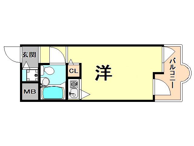 MIZUKI夙川(ワンルーム/1階)の間取り写真