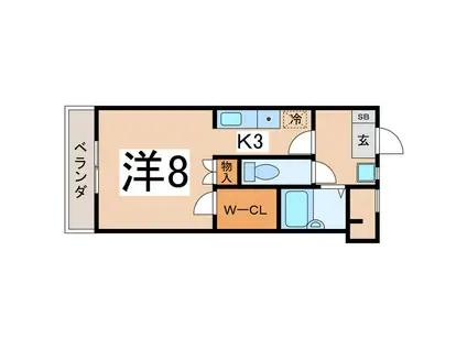 ハイツ太田PARTII(1K/2階)の間取り写真