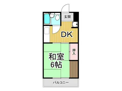 シャトルイツキ(1DK/3階)の間取り写真