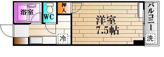 大下191ビル(1K/4階)の間取り写真