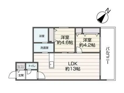 クラス伏見レジデンス(2LDK/4階)の間取り写真