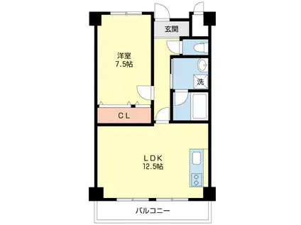 紫塚レジデンス(1LDK/3階)の間取り写真