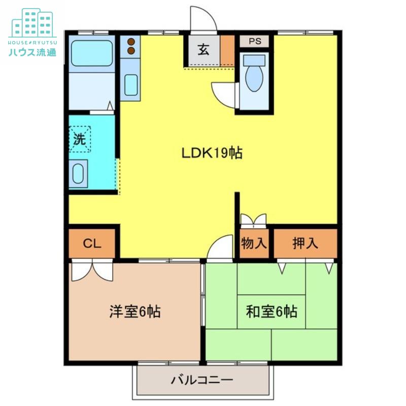 フルールヒルズ(2LDK/1階)の間取り写真