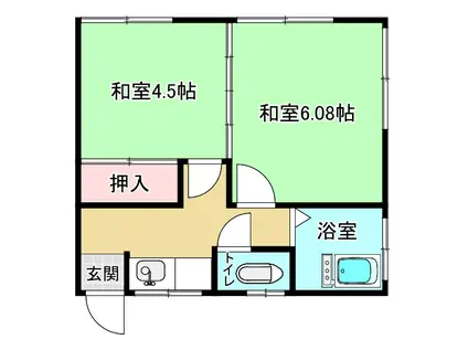 ヤマテ荘(2K/2階)の間取り写真