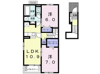 シャトルガーデンFS.IV(2LDK/2階)の間取り写真