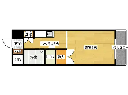 ルミネ東白島(1K/8階)の間取り写真