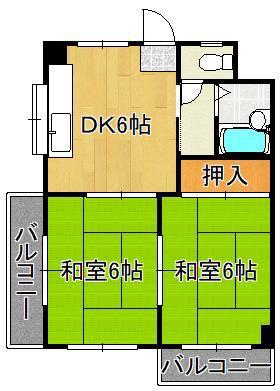 森野第一ビル(2DK/3階)の間取り写真