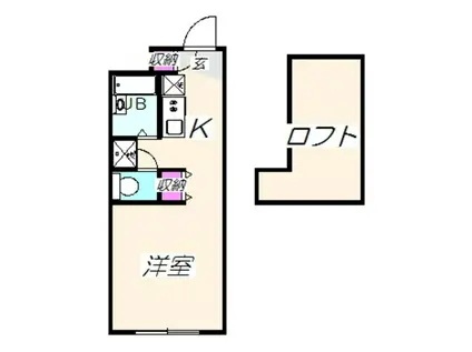 レオパレスプレノタートII(ワンルーム/2階)の間取り写真