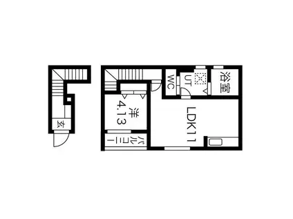 リーブルファイン中鶉(1LDK/2階)の間取り写真