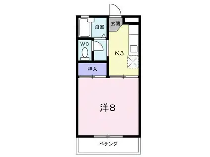 コーポきいちご(1K/2階)の間取り写真