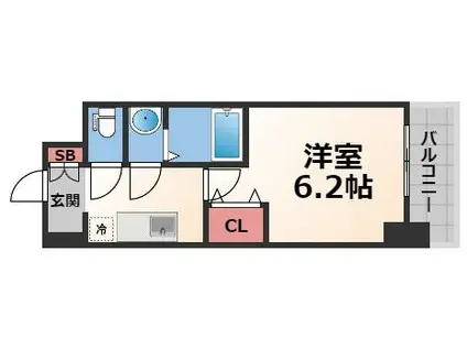 グランパシフィック今里南(1K/7階)の間取り写真