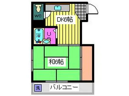 たわーず国際(1DK/2階)の間取り写真