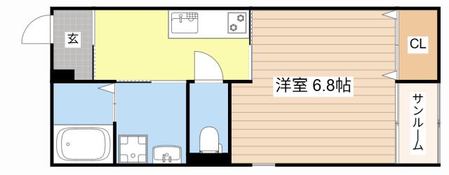 レジーナ(1K/2階)の間取り写真