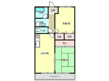 グレンコートI(2LDK/1階)の間取り写真