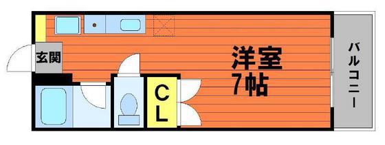 エステートピア平井N棟(ワンルーム/2階)の間取り写真