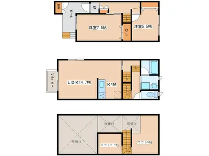 CCR2010(2LDK/1階)の間取り写真