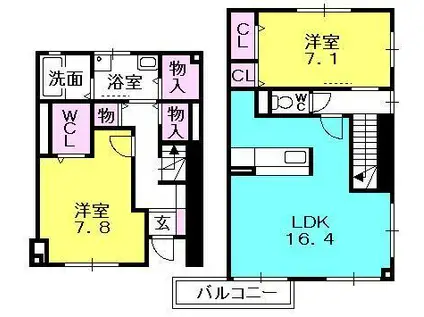 YUSEIRESIDENCE甲子園(2LDK/1階)の間取り写真