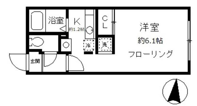 SMARTLINK白金 スマートリンク白金(ワンルーム/2階)の間取り写真