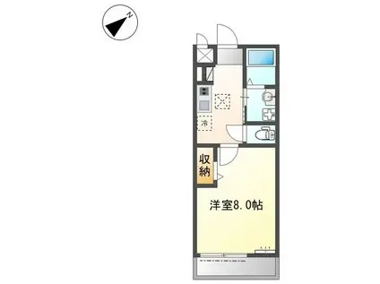 フェニックスII(1K/2階)の間取り写真