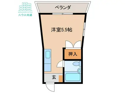 ハイランドM(ワンルーム/1階)の間取り写真