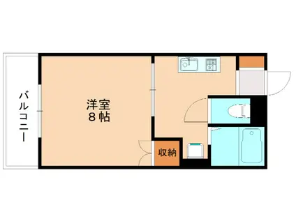 マーメイド壱番館(1K/1階)の間取り写真