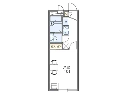 エヴァーグリーン白幡(1K/3階)の間取り写真