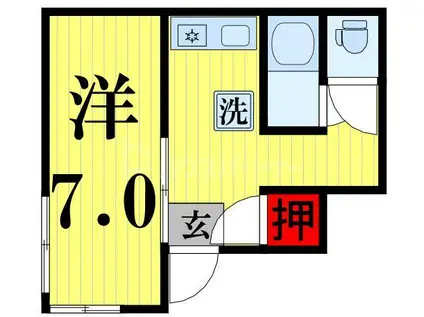 奥戸パレス1(1K/2階)の間取り写真