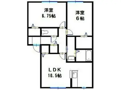 サンビレッジ瑞景(2LDK/2階)の間取り写真