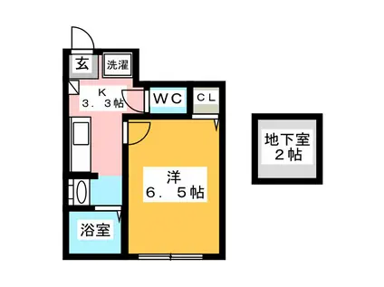 サーフライダーII(1K/1階)の間取り写真