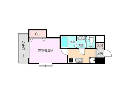 LUXE十三本町(1K/12階)の間取り写真