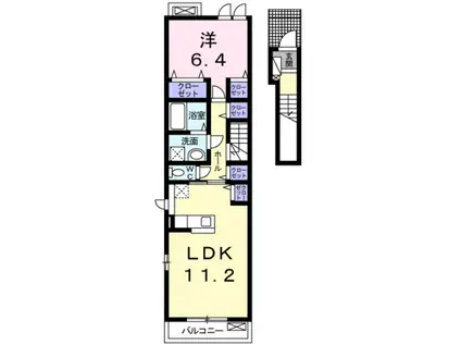 メゾンイースト(1LDK/2階)の間取り写真